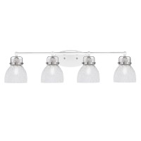 Easton 4 Light Bath Bar Shown In White & Brushed Nickel Finish With 6