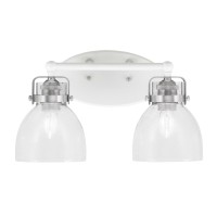 Easton 2 Light Bath Bar Shown In White & Brushed Nickel Finish With 6