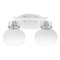 Easton 2 Light Bath Bar Shown In White & Brushed Nickel Finish With 7