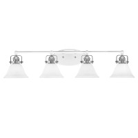 Easton 4 Light Bath Bar Shown In White & Brushed Nickel Finish With 7