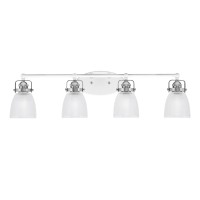 Easton 4 Light Bath Bar Shown In White & Brushed Nickel Finish With 5