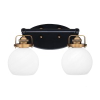 Easton 2 Light Bath Bar Shown In Matte Black & Brass Finish With 5.75