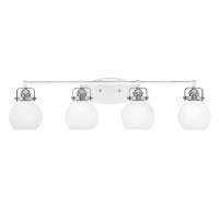 Easton 4 Light Bath Bar Shown In White & Brushed Nickel Finish With 5.75