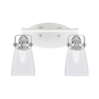 Easton 2 Light Bath Bar Shown In White & Brushed Nickel Finish With 4.5