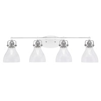 Easton 4 Light Bath Bar Shown In White & Brushed Nickel Finish With 6.25