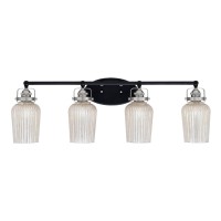 Easton 4 Light Bath Bar Shown In Matte Black & Brushed Nickel Finish With 5