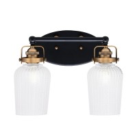 Easton 2 Light Bath Bar Shown In Matte Black & Brass Finish With 5