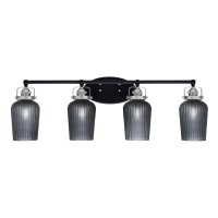 Easton 4 Light Bath Bar Shown In Matte Black & Brushed Nickel Finish With 5