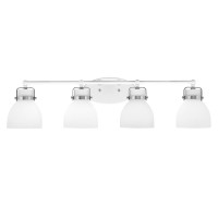 Easton 4 Light Bath Bar Shown In White & Brushed Nickel Finish With 6