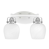 Easton 2 Light Bath Bar Shown In White & Brushed Nickel Finish With 6