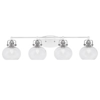 Easton 4 Light Bath Bar Shown In White & Brushed Nickel Finish With 7