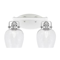 Easton 2 Light Bath Bar Shown In White & Brushed Nickel Finish With 6