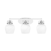 Easton 3 Light Bath Bar Shown In White & Brushed Nickel Finish With 6