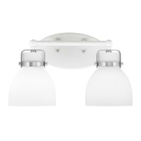 Easton 2 Light Bath Bar Shown In White & Brushed Nickel Finish With 6