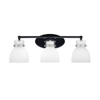 Easton 3 Light Bath Bar Shown In Matte Black & Brushed Nickel Finish With 6