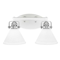 Easton 2 Light Bath Bar Shown In White & Brushed Nickel Finish With 7