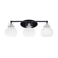 Easton 3 Light Bath Bar Shown In Matte Black & Brushed Nickel Finish With 7