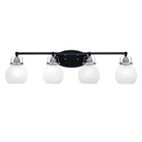 Easton 4 Light Bath Bar Shown In Matte Black & Brushed Nickel Finish With 5.75