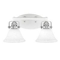 Easton 2 Light Bath Bar Shown In White & Brushed Nickel Finish With 7