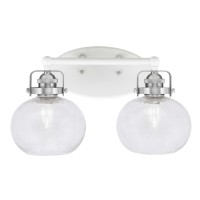 Easton 2 Light Bath Bar Shown In White & Brushed Nickel Finish With 7