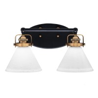 Easton 2 Light Bath Bar Shown In Matte Black & Brass Finish With 7