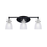 Easton 3 Light Bath Bar Shown In Matte Black & Brushed Nickel Finish With 5