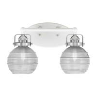 Easton 2 Light Bath Bar Shown In White & Brushed Nickel Finish With 6