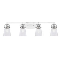 Easton 4 Light Bath Bar Shown In White & Brushed Nickel Finish With4.5