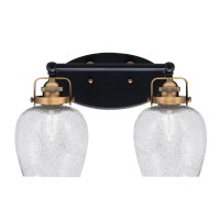 Easton 2 Light Bath Bar Shown In Matte Black & Brass Finish With 6