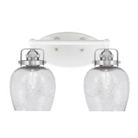 Easton 2 Light Bath Bar Shown In White & Brushed Nickel Finish With 6