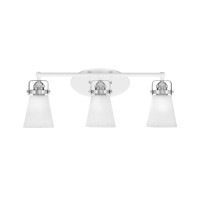 Easton 3 Light Bath Bar Shown In White & Brushed Nickel Finish With 4.5