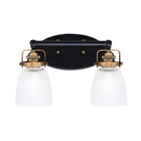 Easton 2 Light Bath Bar Shown In Matte Black & Brass Finish With 5