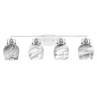 Easton 4 Light Bath Bar Shown In White & Brushed Nickel Finish With 6