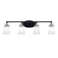 Easton 4 Light Bath Bar Shown In Matte Black & Brushed Nickel Finish With 4.5