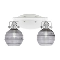 Easton 2 Light Bath Bar Shown In White & Brushed Nickel Finish With 6