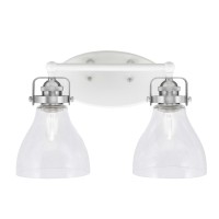 Easton 2 Light Bath Bar Shown In White & Brushed Nickel Finish With 6.25