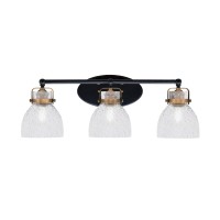 Easton 3 Light Bath Bar Shown In Matte Black & Brass Finish With 6