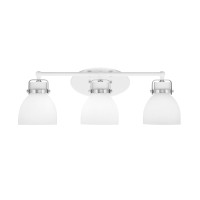 Easton 3 Light Bath Bar Shown In White & Brushed Nickel Finish With 6