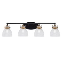 Easton 4 Light Bath Bar Shown In Matte Black & Brass Finish With 6