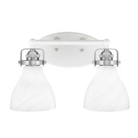 Easton 2 Light Bath Bar Shown In White & Brushed Nickel Finish With 6.25