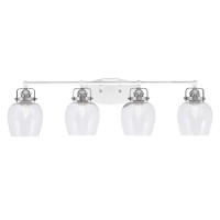 Easton 4 Light Bath Bar Shown In White & Brushed Nickel Finish With 6