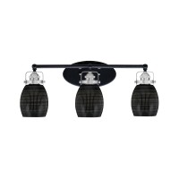 Easton 3 Light Bath Bar Shown In Matte Black & Brushed Nickel Finish With 5