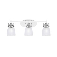 Easton 3 Light Bath Bar Shown In White & Brushed Nickel Finish With 5