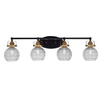 Easton 4 Light Bath Bar Shown In Matte Black & Brass Finish With 6