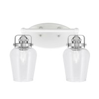 Easton 2 Light Bath Bar Shown In White & Brushed Nickel Finish With 5