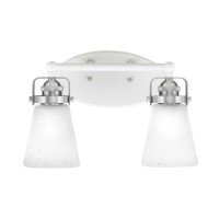 Easton 2 Light Bath Bar Shown In White & Brushed Nickel Finish With 4.5