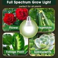 Grow Light Bulbs 5000K Led Grow Light Bulb A19 Full Spectrum Light Bulb Grow Bulb E26 Base 11W Plant Light Bulbs 100W Equiva