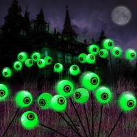 Halloween Decorations Outdoor Lights 4 Pack 32Led Solar Halloween Scary Eyeball Pathway Lights Swaying By Wind Waterproof Sol