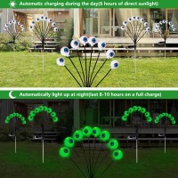 Halloween Decorations Outdoor Lights 4 Pack 32Led Solar Halloween Scary Eyeball Pathway Lights Swaying By Wind Waterproof Sol