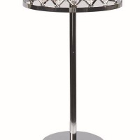 24 Inch Modern Table Lamp, Crystal Shade, Tessellated Metal Accents, Chrome